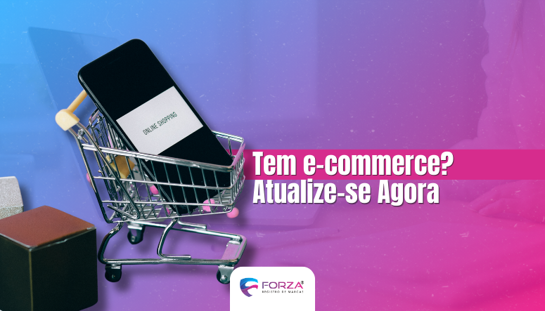 celular dentro de um carrinho de compras representando e-commerce