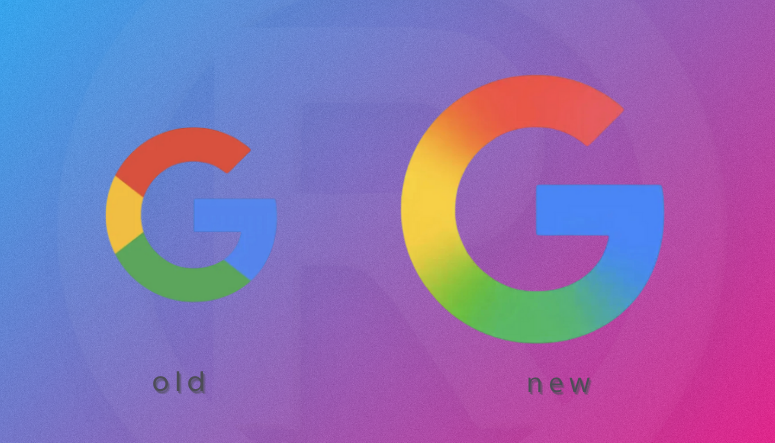 o logotipo novo e o logotipo antigo do google, o G com as novas cores